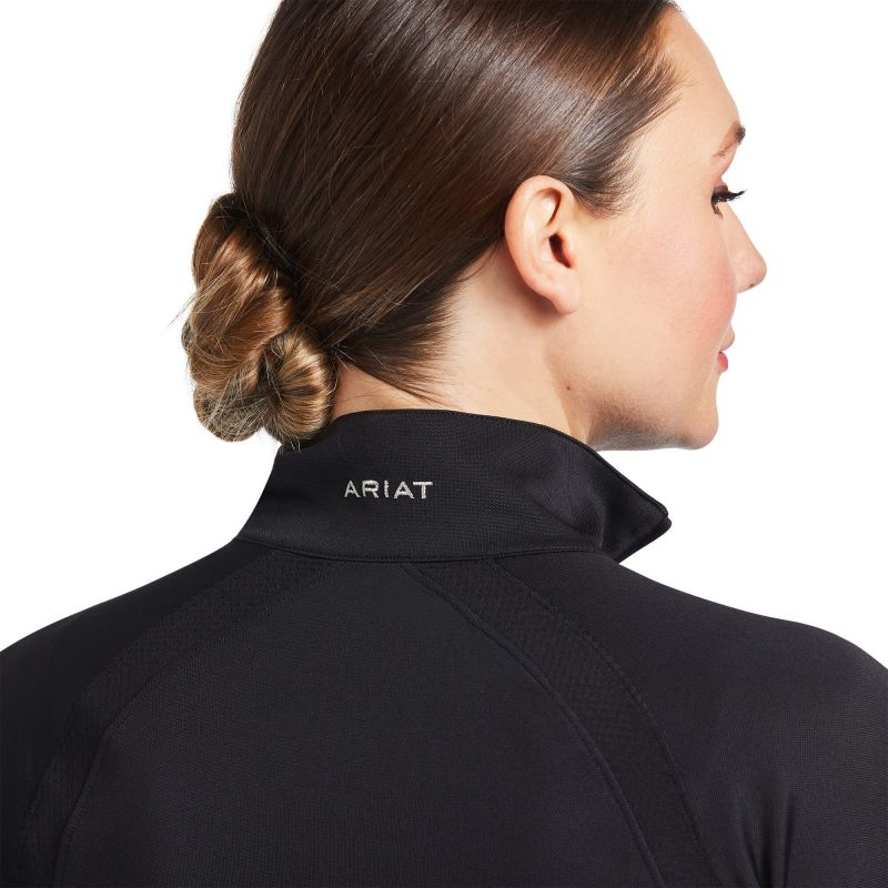 Ariat Sunstopper 2.0 Quarter Zip Ladies Baselayer - Black-3