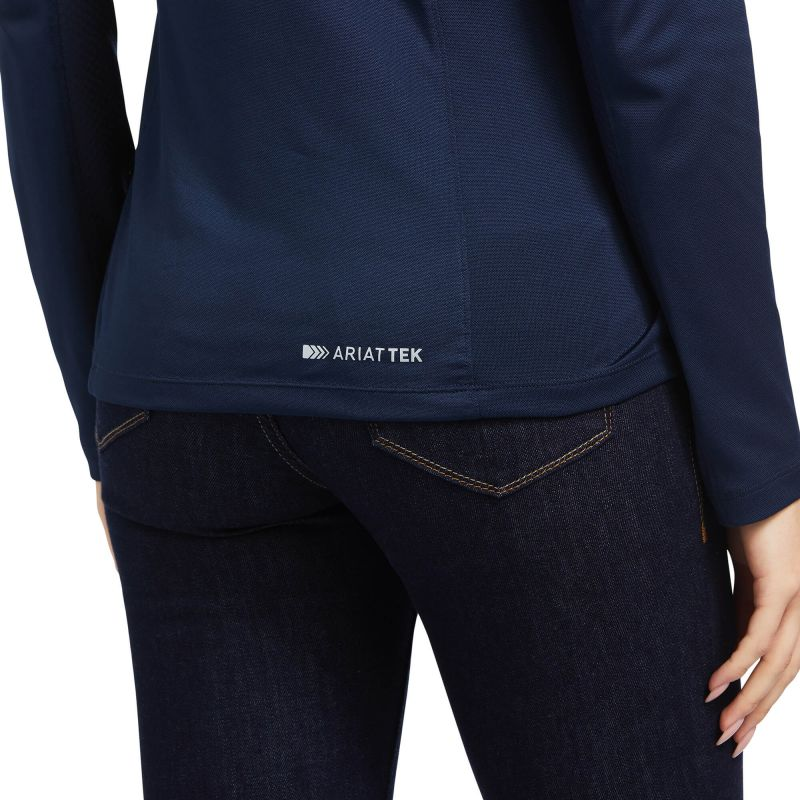 Ariat Sunstopper 2.0 Quarter Zip Ladies Baselayer - Navy-3