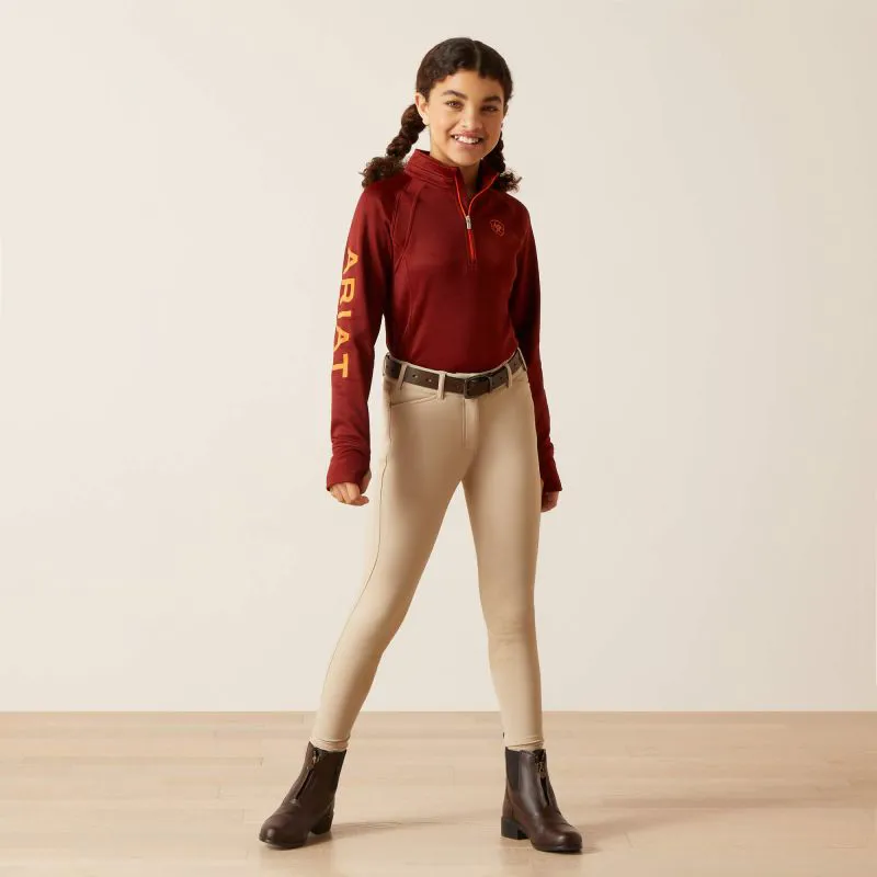 Ariat Tek Team Girls Half Zip Sweatshirt - Fired Brick-1