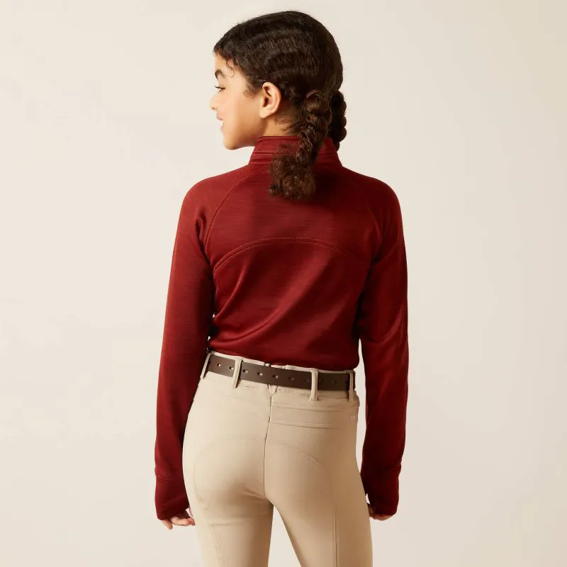 Ariat Tek Team Girls Half Zip Sweatshirt - Fired Brick-2