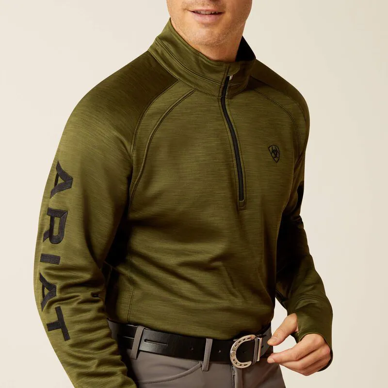 Ariat Tek Team Half Zip Men's Sweatshirt - Winter Moss-3
