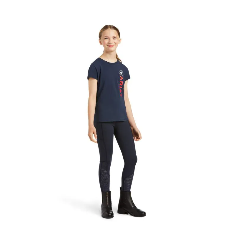 Ariat Vertical Logo Kids T-Shirt - Navy-1