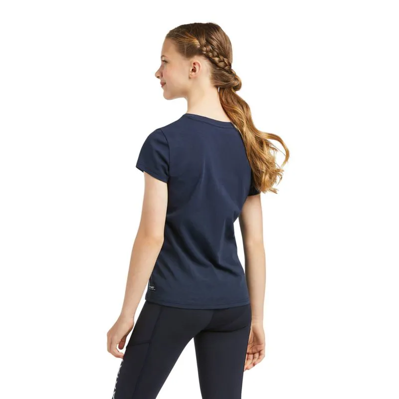 Ariat Vertical Logo Kids T-Shirt - Navy-2