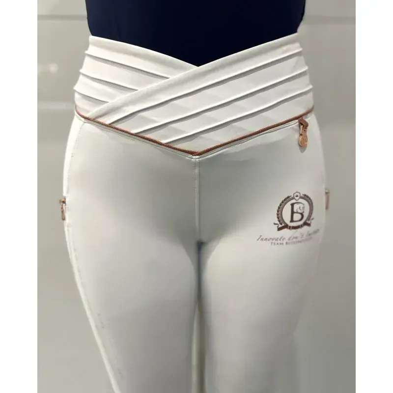 Bloomfields Team Maya Ultra High Pleated Leggings - White/Rose Gold-1