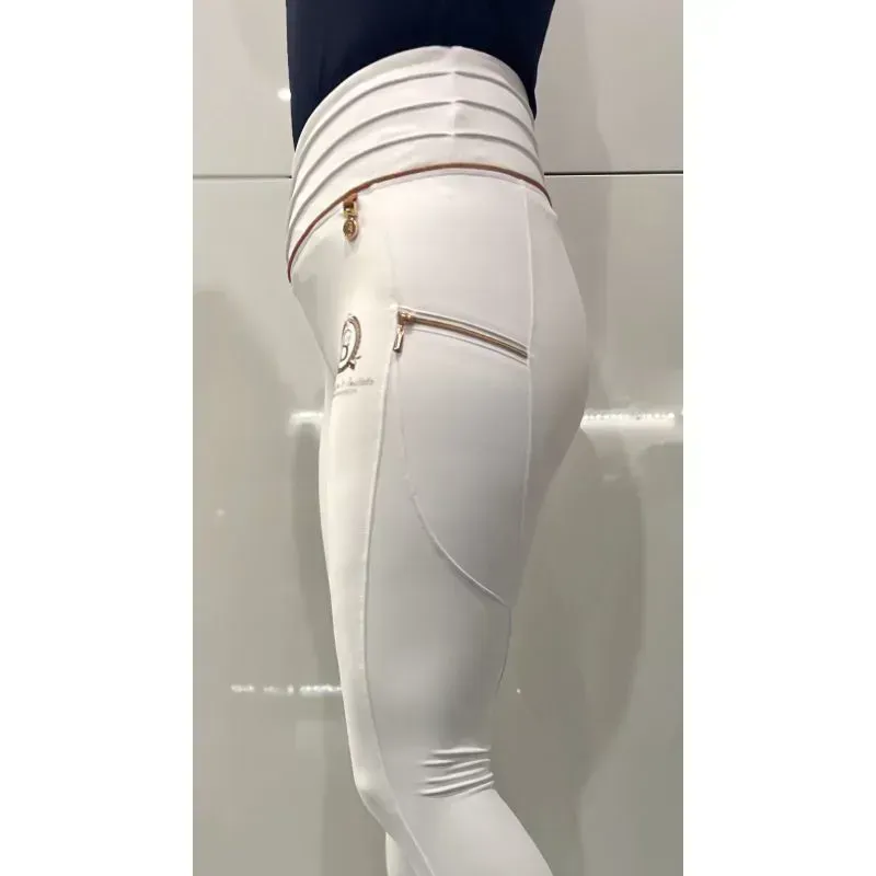 Bloomfields Team Maya Ultra High Pleated Leggings - White/Rose Gold-2
