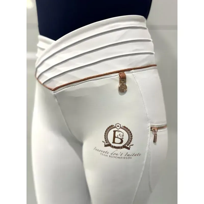 Bloomfields Team Maya Ultra High Pleated Leggings - White/Rose Gold-4