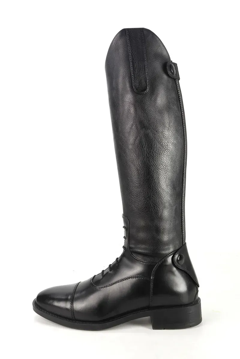 Brogini Como Piccino Kids Patent Top Long Riding Boot - Black-1