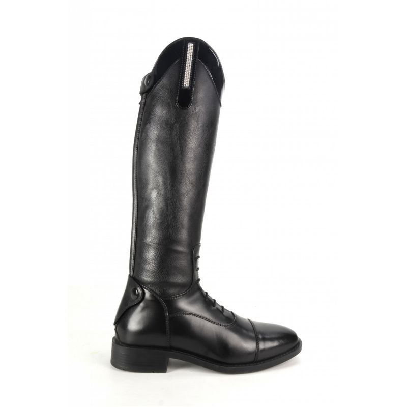 Brogini Como Piccino Kids Patent Top Long Riding Boot - Black