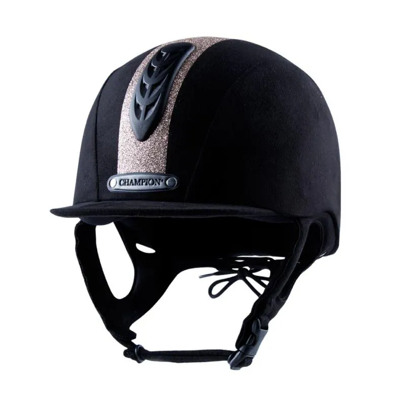 Champion Junior X-Air Dazzle Plus Riding Hat 58 - Black/Rose Gold-1