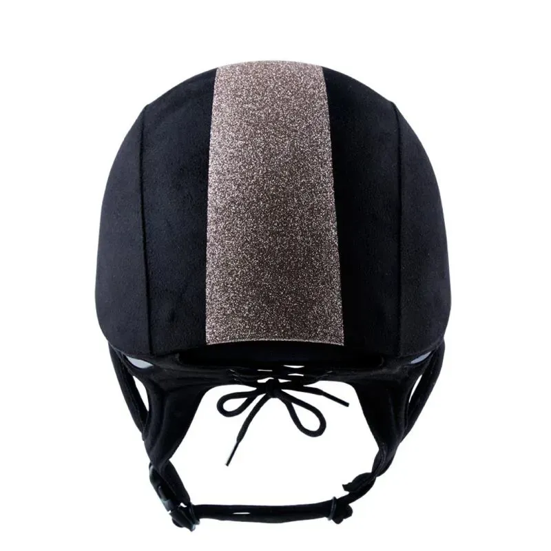 Champion Junior X-Air Dazzle Plus Riding Hat - Black/ Rose Gold-2