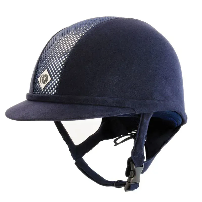 Charles Owen Ayr8 Riding Hat - Navy/Silver