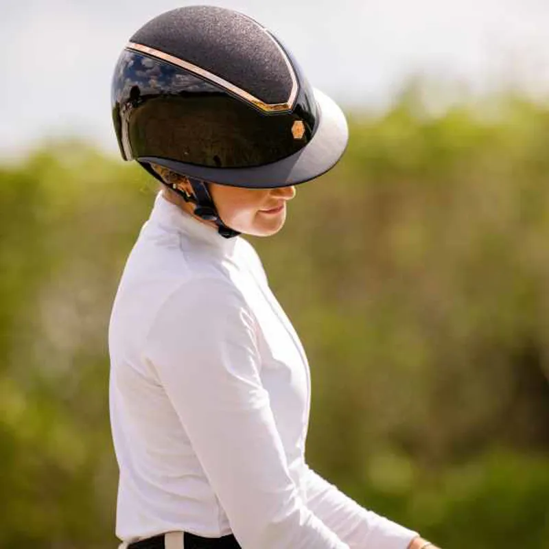 Charles Owen Kylo Helmet - Black Gloss/ Rose Gold-3