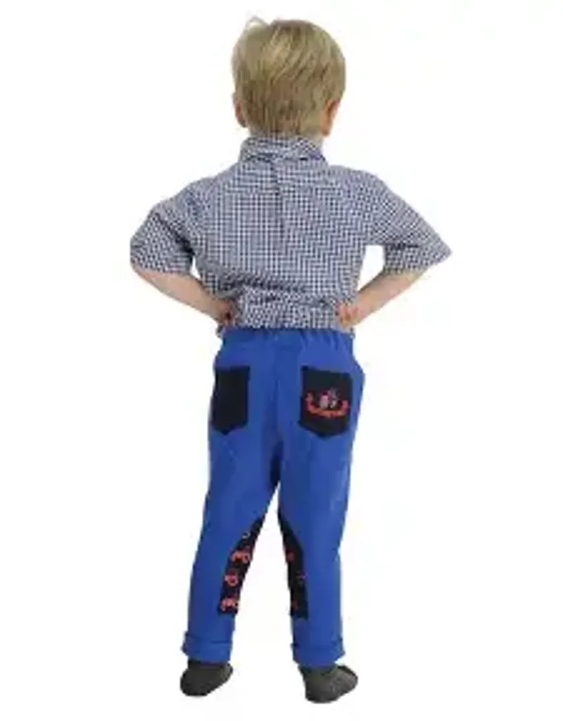 Hy Equestrian Tractor Rock Tots Jodhpurs - Navy/Red-1