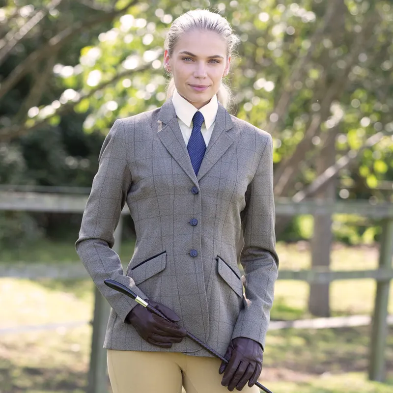 Equetech Foxbury Deluxe Tweed Riding Jacket - Olive-2