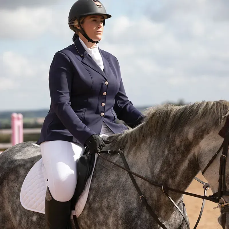 Equetech Jersey Deluxe Competition Jacket - Navy/Rose Gold-2