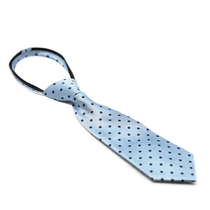 Equetech Polka Dot Zipper Show Tie Junior - Light Blue Navy-1