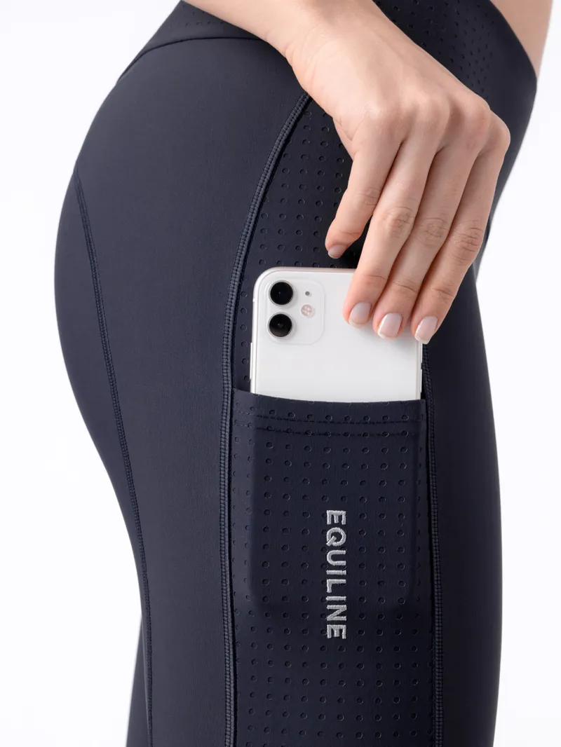 Equiline Cerberk Ladies Knee Grip Leggings - Indigo Blue-3