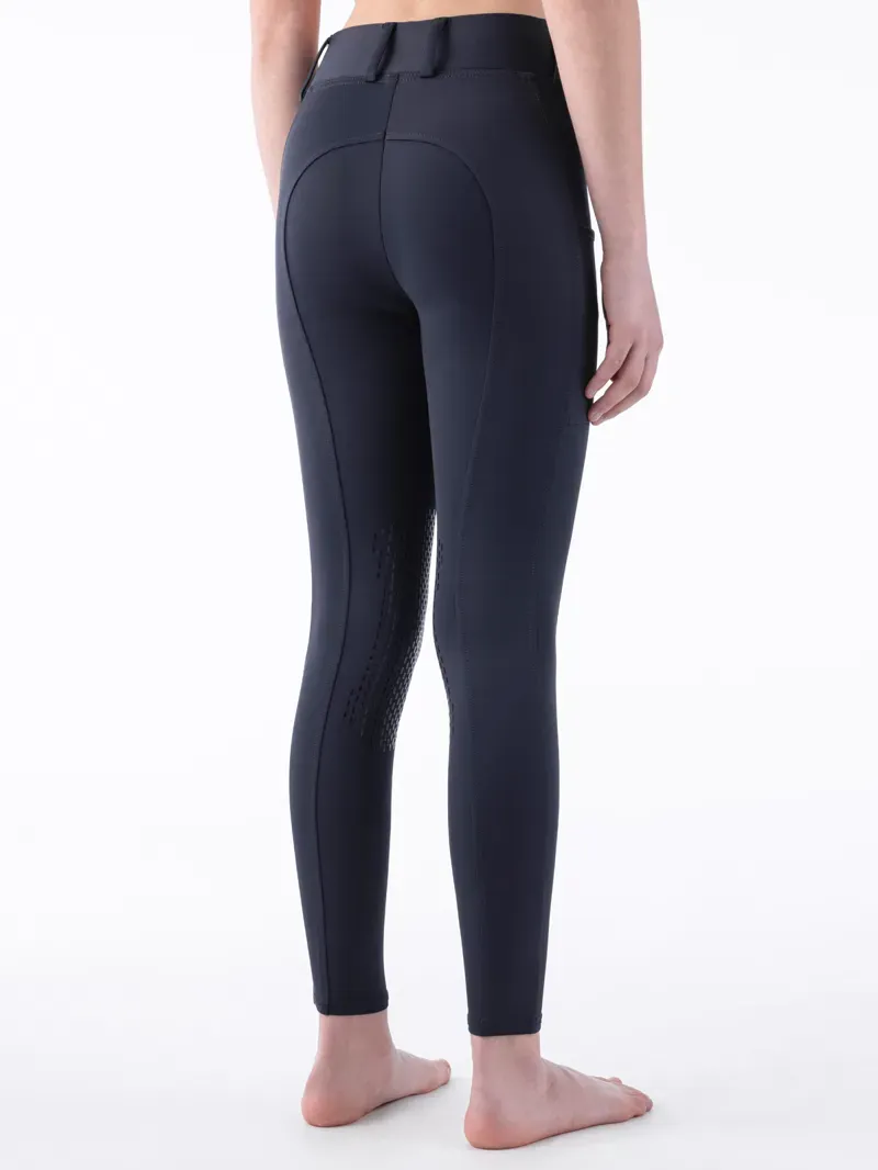 Equiline Cerk Girls Knee Grip Leggings - Navy-2