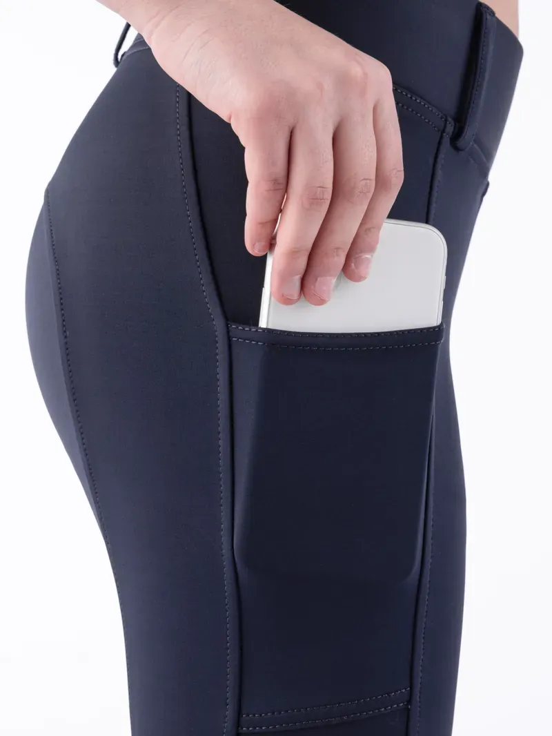 Equiline Cerk Girls Knee Grip Leggings - Navy-3