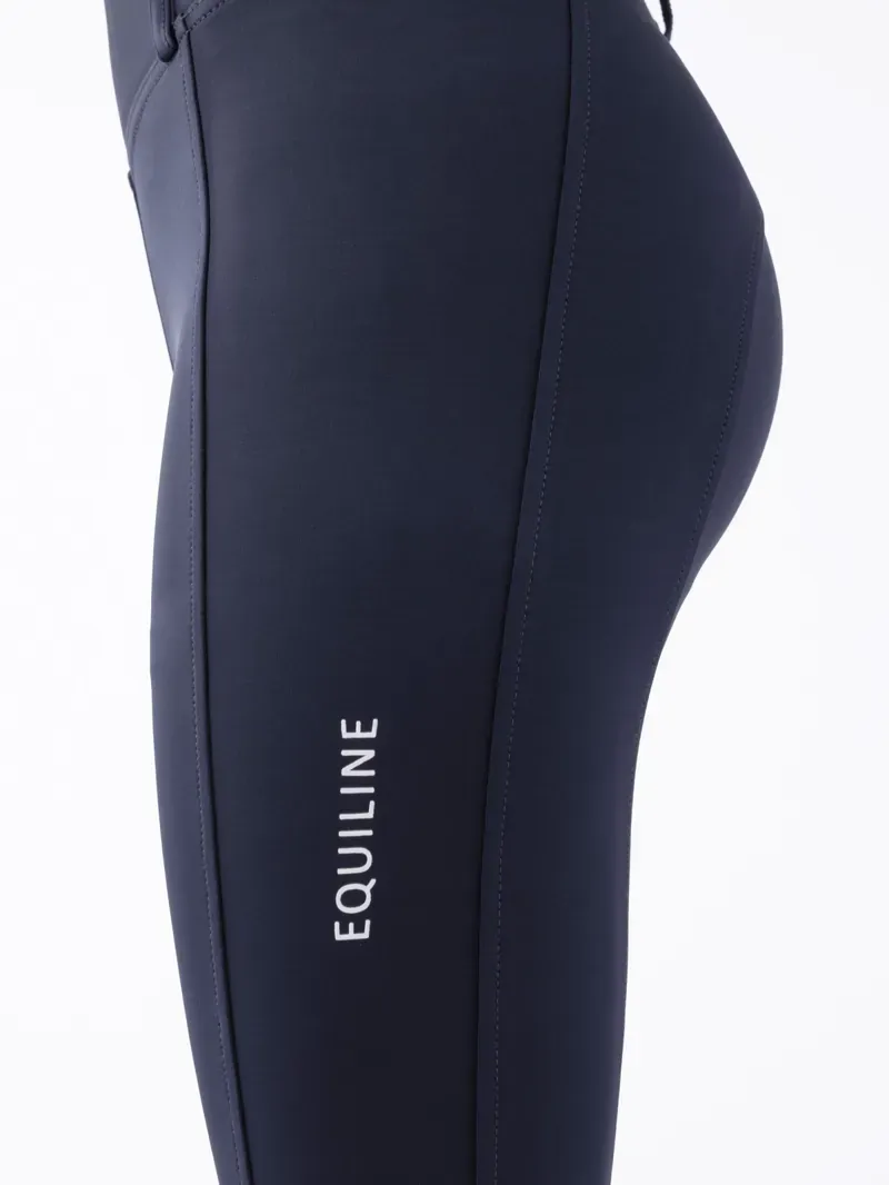 Equiline Cerk Girls Knee Grip Leggings - Navy-5