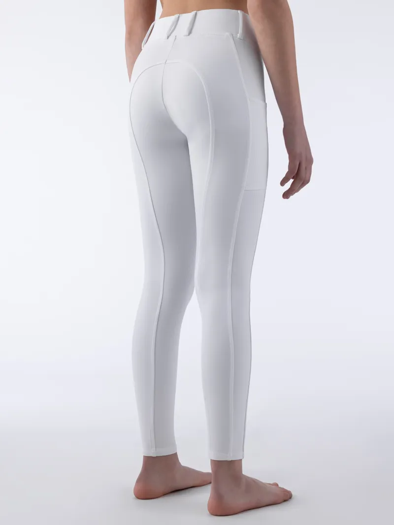 Equiline Cerk Girls Knee Grip Leggings - White-1
