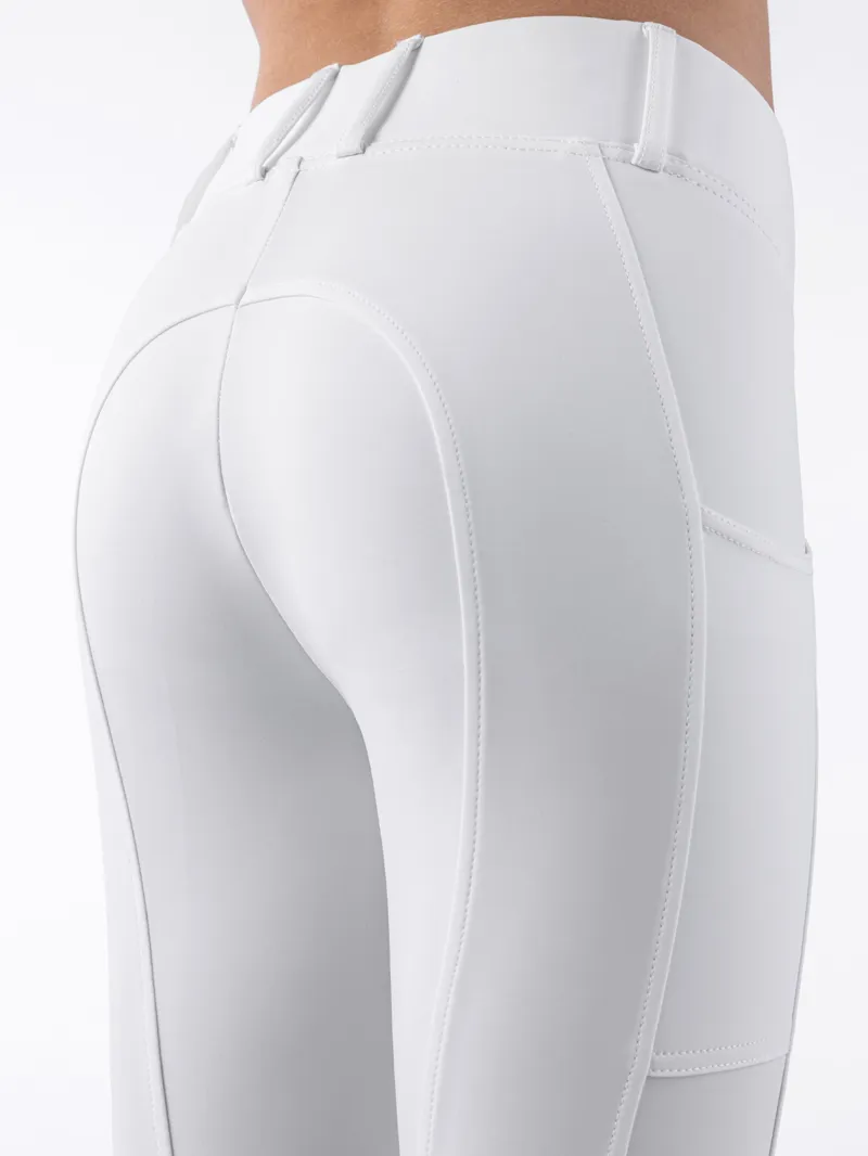 Equiline Cerk Girls Knee Grip Leggings - White-4
