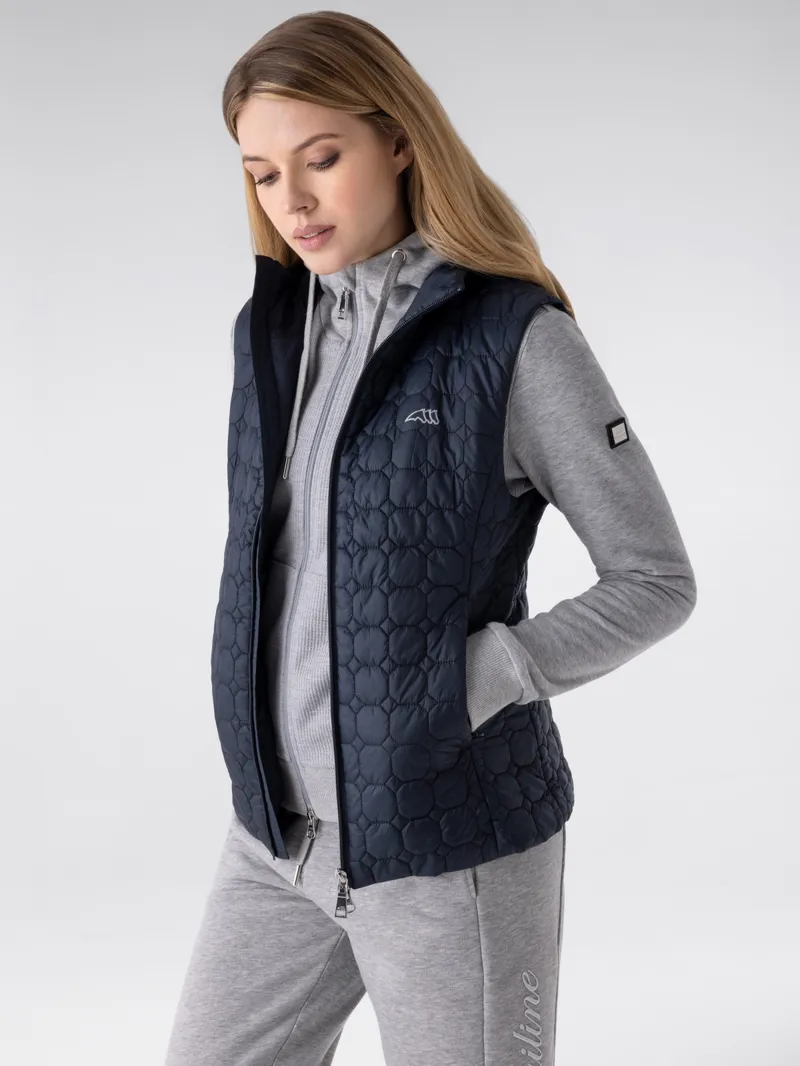 Equiline Edaev Octagon Quilted Women's Gilet - Blue-1