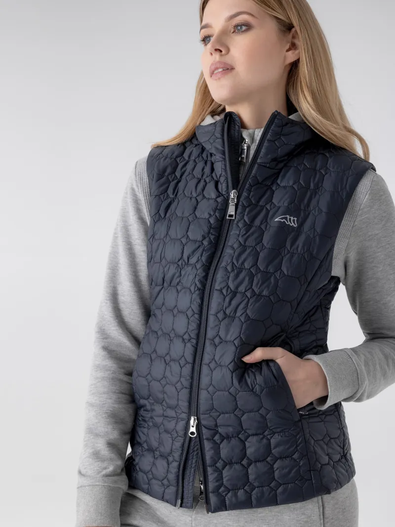 Equiline Edaev Octagon Quilted Women's Gilet - Blue-2