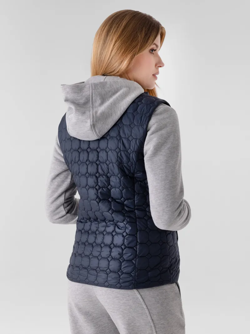 Equiline Edaev Octagon Quilted Women's Gilet - Blue-3