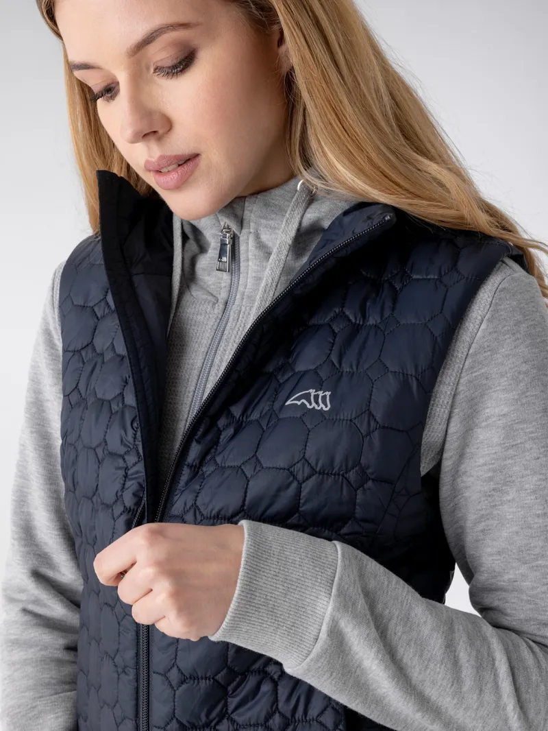 Equiline Edaev Octagon Quilted Women's Gilet - Blue-4