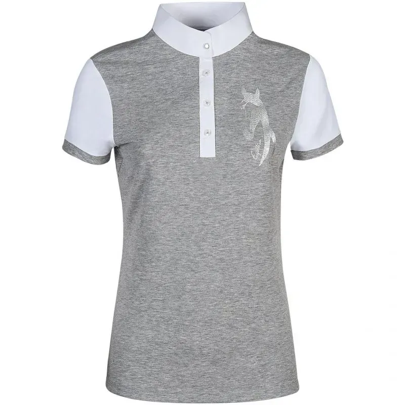 Equiline Moira Women's Competition Polo Shirt - Melange Grey