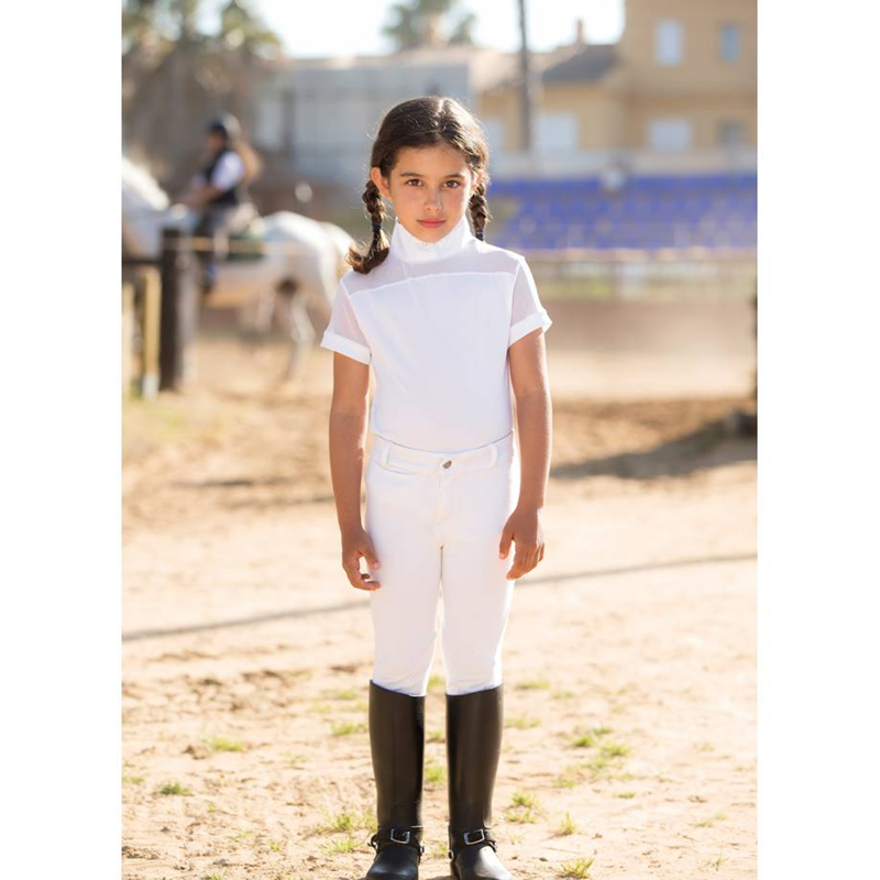 Horseware Emma Girls Pique Competition Show Shirt 7-8yrs - White