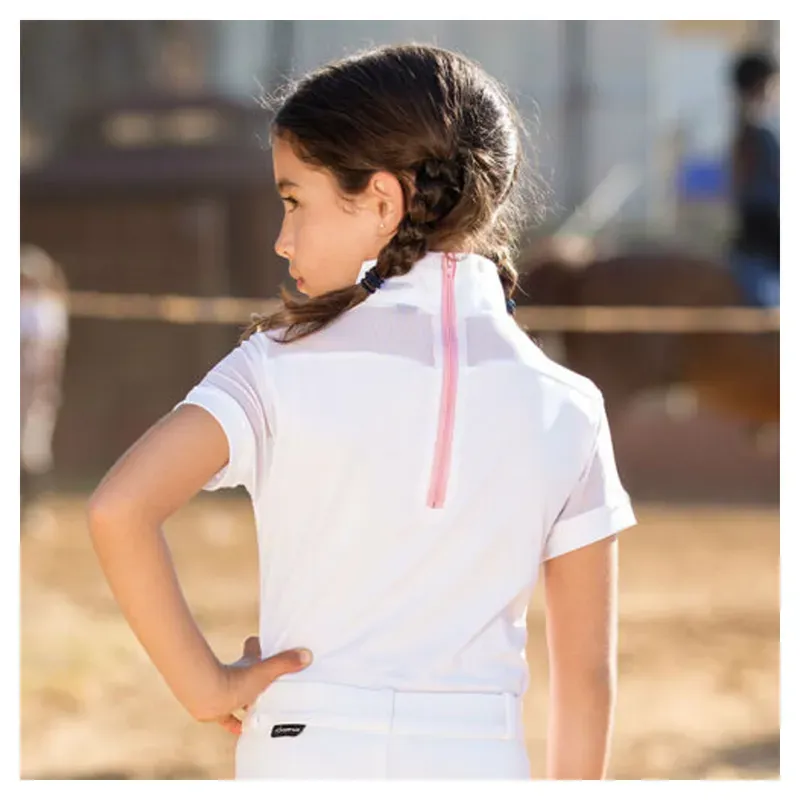 Horseware Emma Girls Pique Competition Show Shirt 7-8yrs - White-1