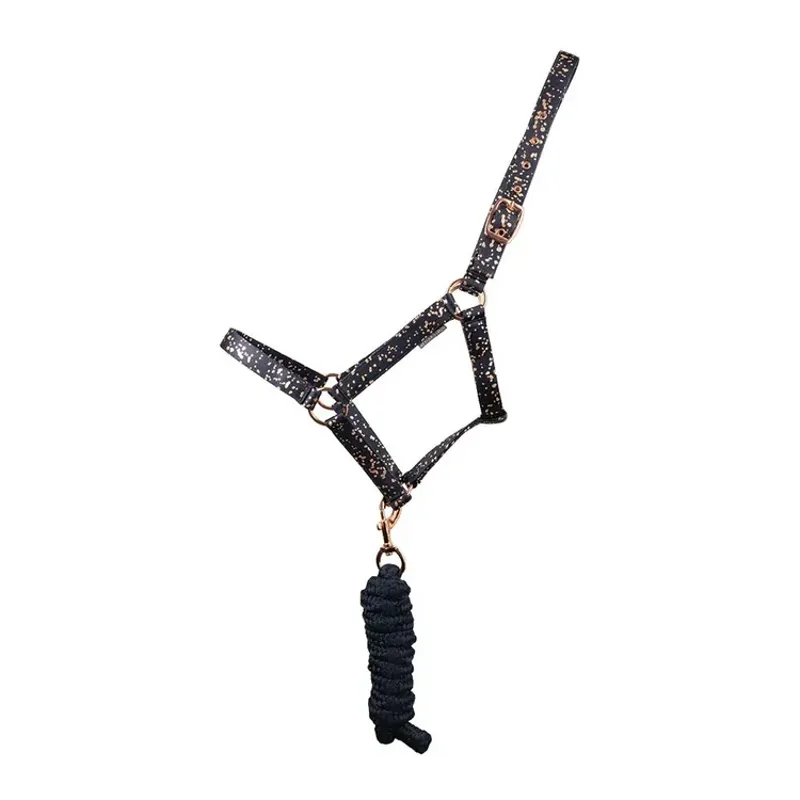 Hy Equestrian Elevate Allure Headcollar and Rope - Blue