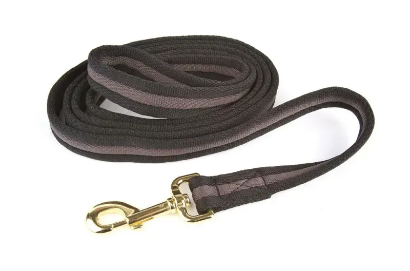 Hy Equestrian Soft Webbing Lead Rein Without Chain - Black/Grey