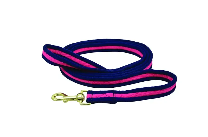 Hy Equestrian Soft Webbing Lead Rein Without Chain - Pink/Navy