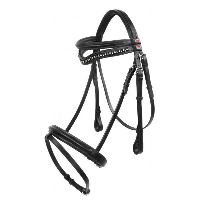 John Whitaker Lynton Flash Bridle With Two Browbands - Black