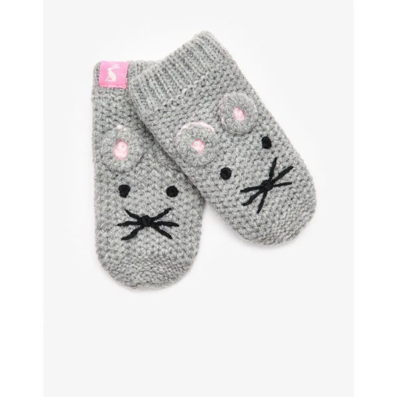 Joules Baby Amie Girls Mittens M/L - Mouse-1