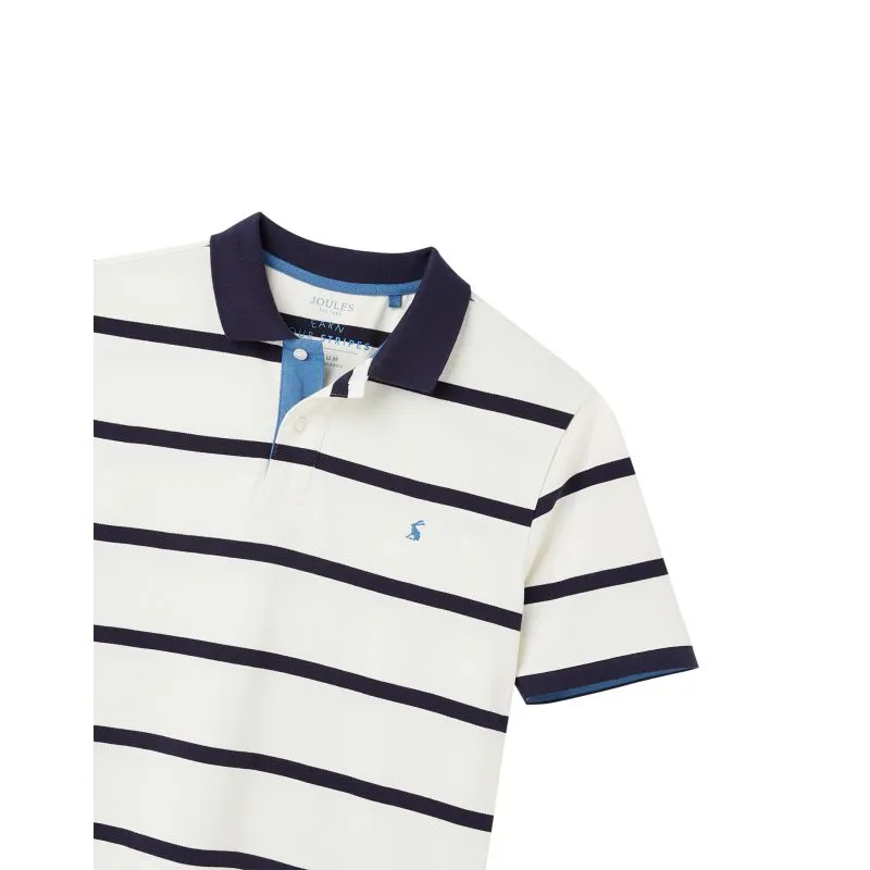 Joules Filbert Striped Men's Polo Shirt Small - Cream Stripe-2