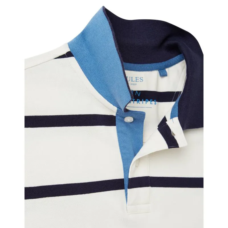 Joules Filbert Striped Men's Polo Shirt Small - Cream Stripe-3