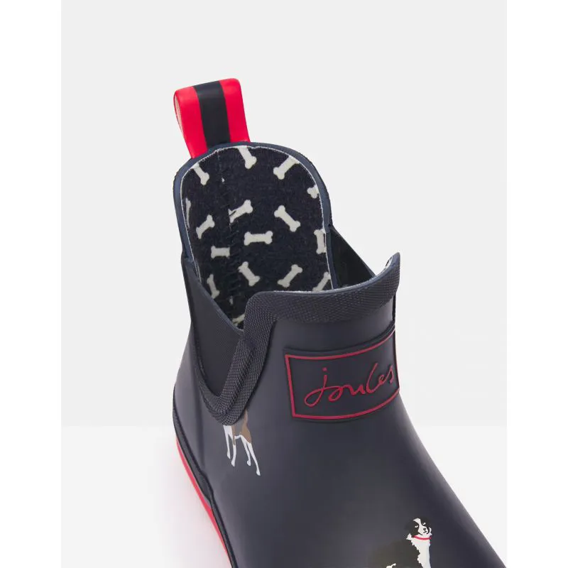 Joules Wellibob Short Height Printed Wellies - Navy Dog Show-5