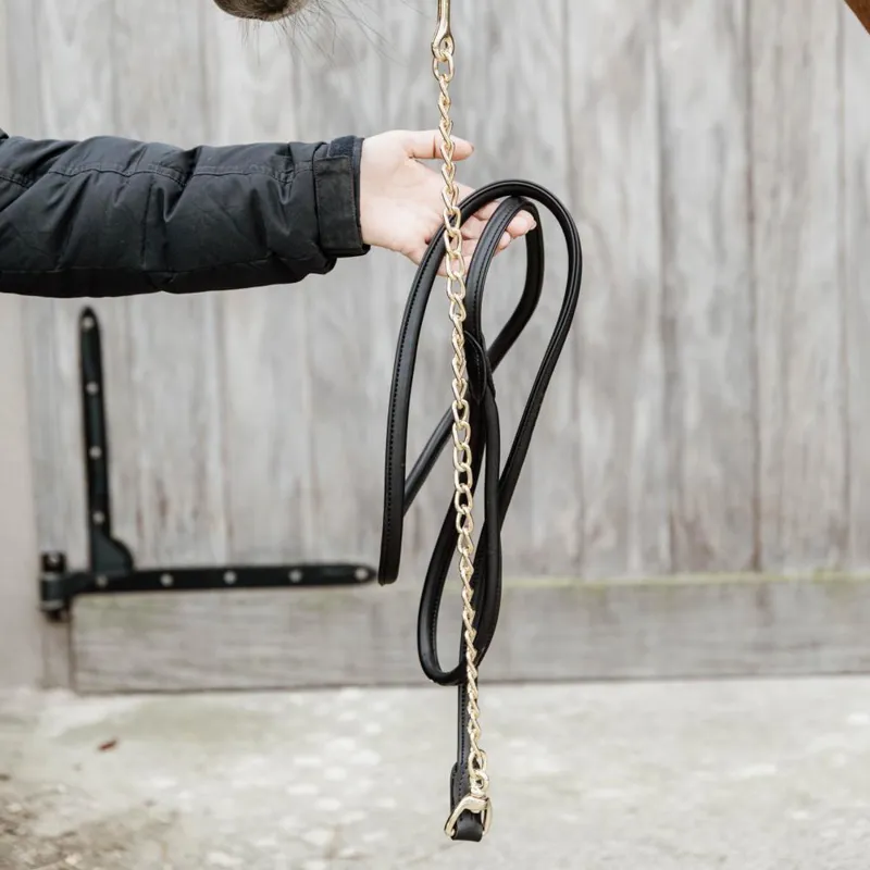 Kentucky Leather Chain Lead - Black-2