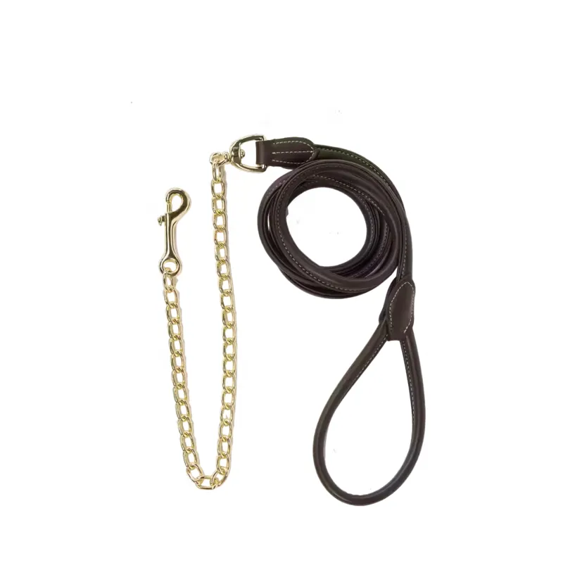Kentucky Leather Chain Lead - Brown