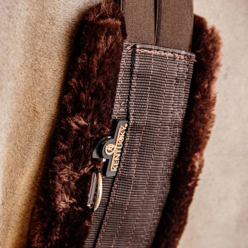 Kentucky Sheepskin Elasticated Girth - Brown-2