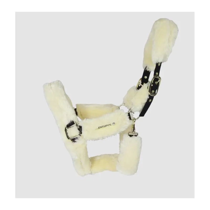 Kentucky Sheepskin Headcollar - Natural - Full-2