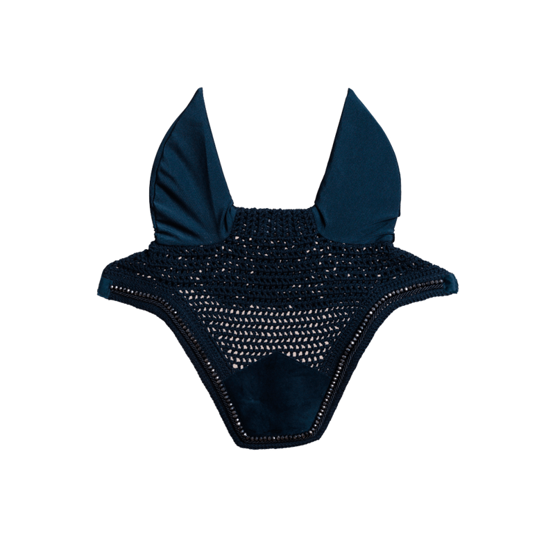 Kentucky Wellington Velvet Pearls Fly Veil Full - Navy