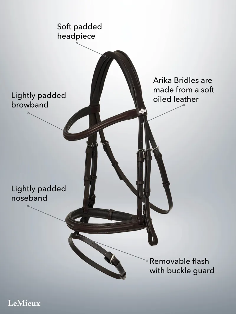 LeMieux Arika Flash Bridle - Brown