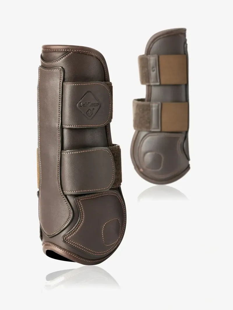 LeMieux Capella 3-Strap Tendon Boots L - Brown