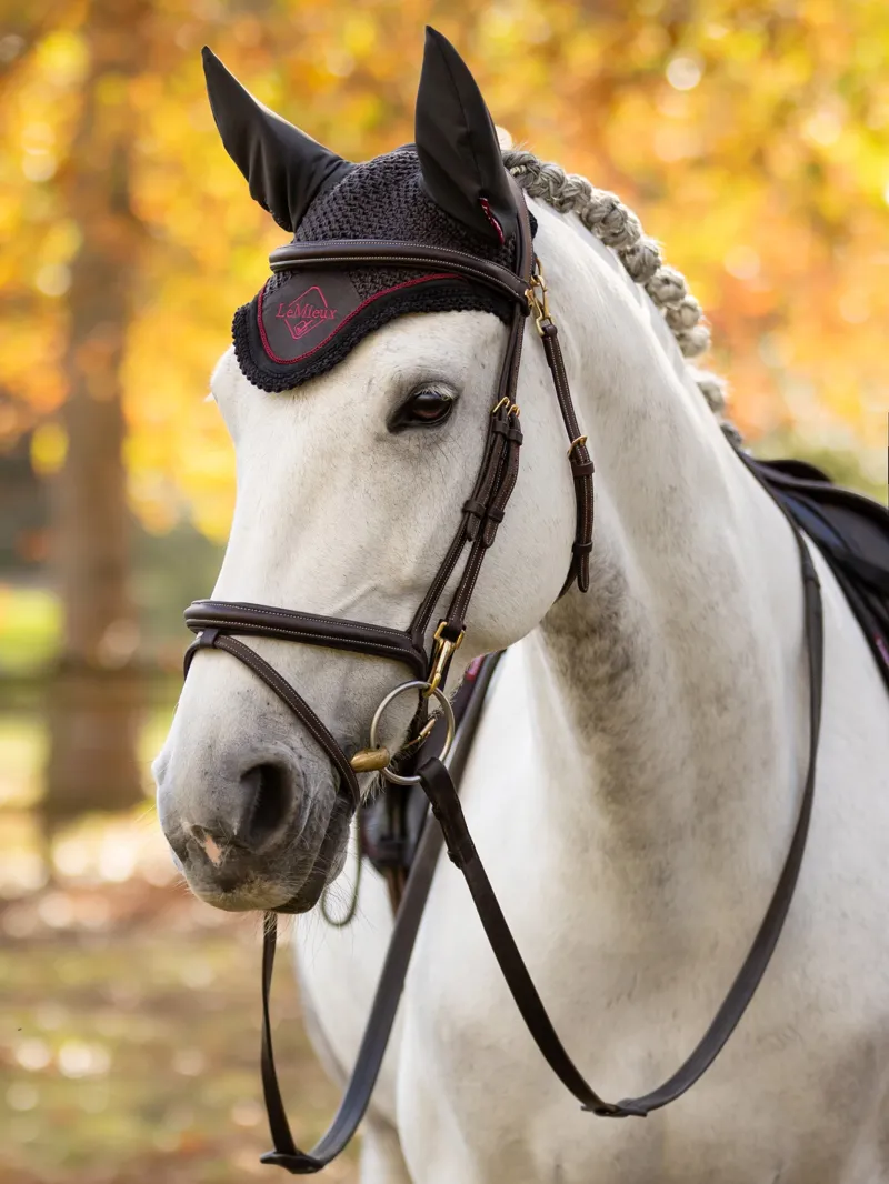 LeMieux Classic Fly Hood Ear Bonnet Medium - Cinder-1