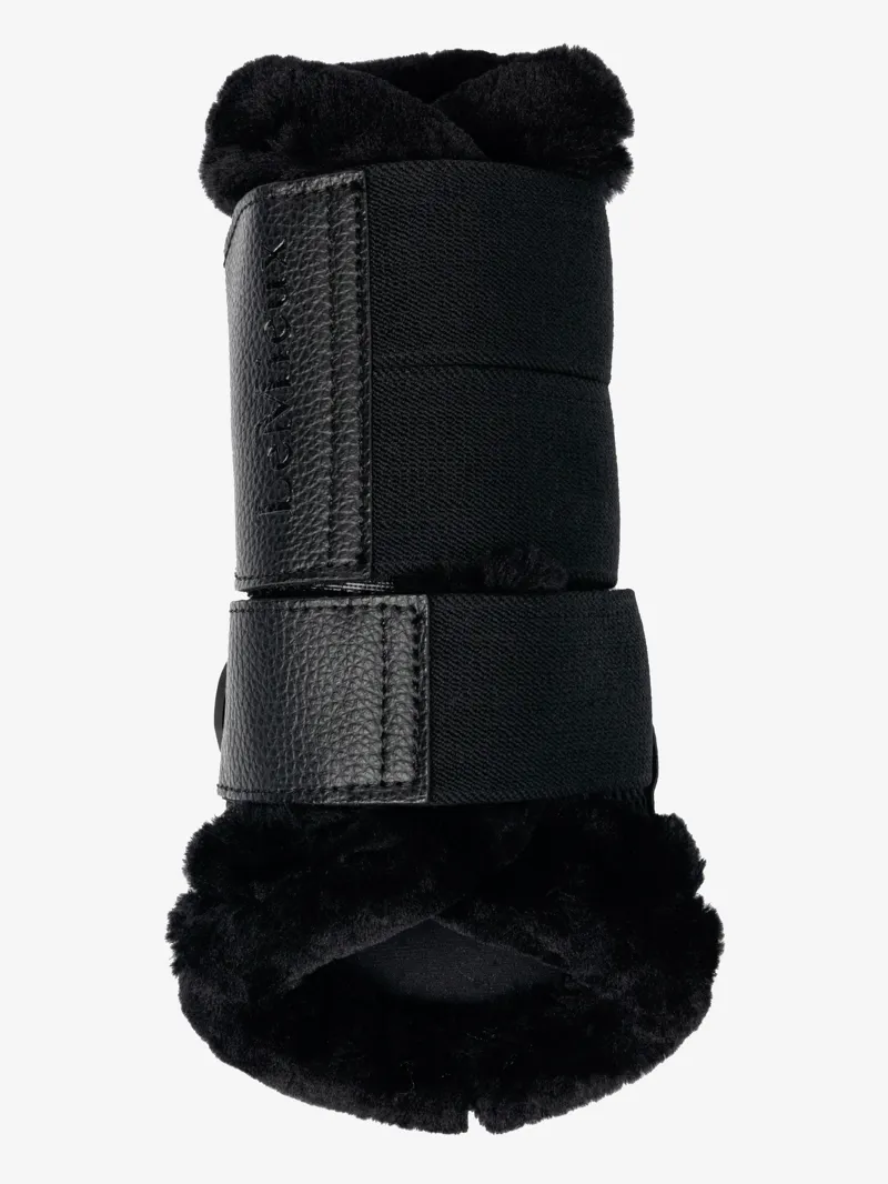 LeMieux Fleece Edge Mesh Brushing Boots - Large - Black/Black-2